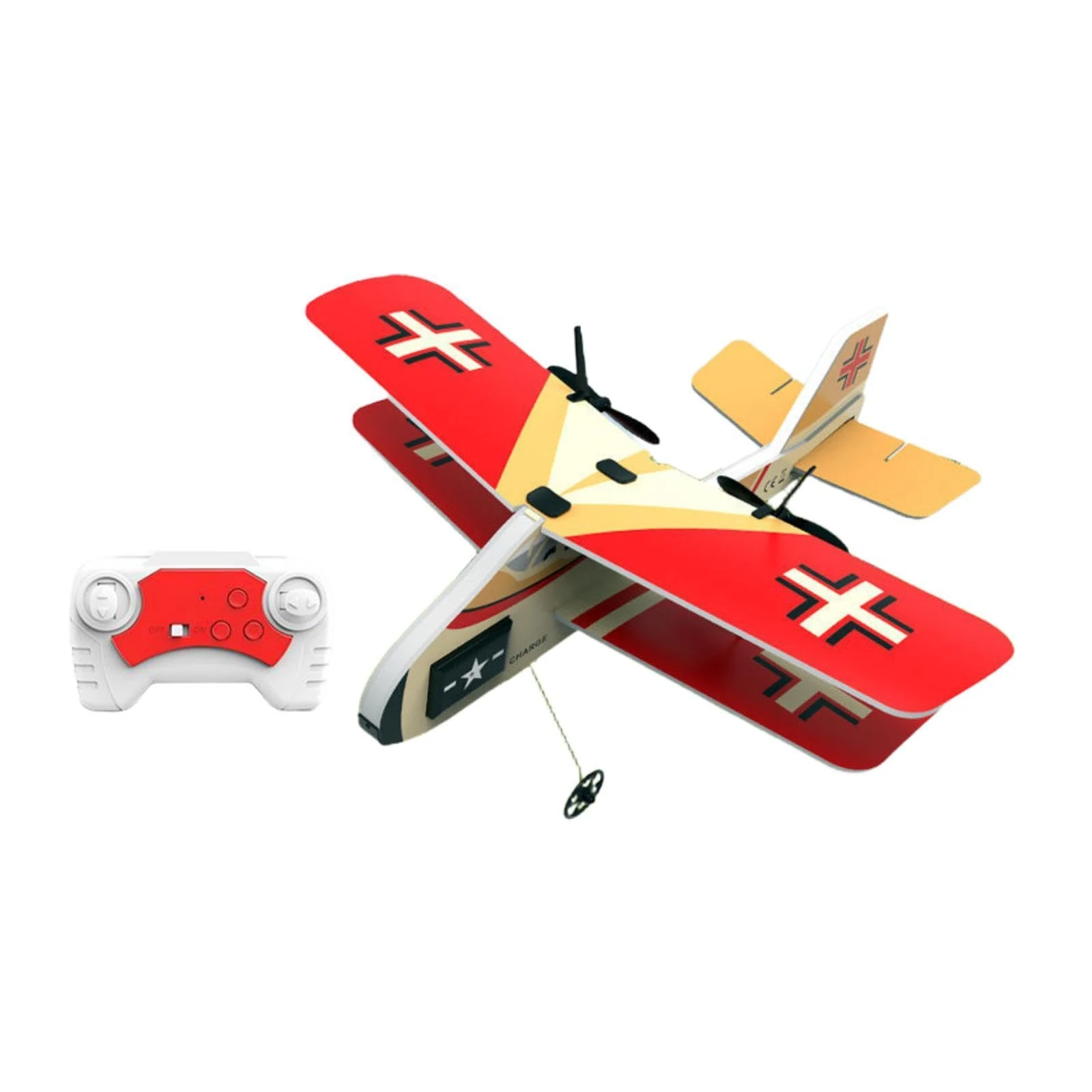 Colcolo RC Plane Foam RC Airplane with Light, Easy to Control 28.5x21cm Outdoor ing Toys Jet Fighter Toys 2 Channel RC Glider for Beginner Adults (Red-2 Channels)
