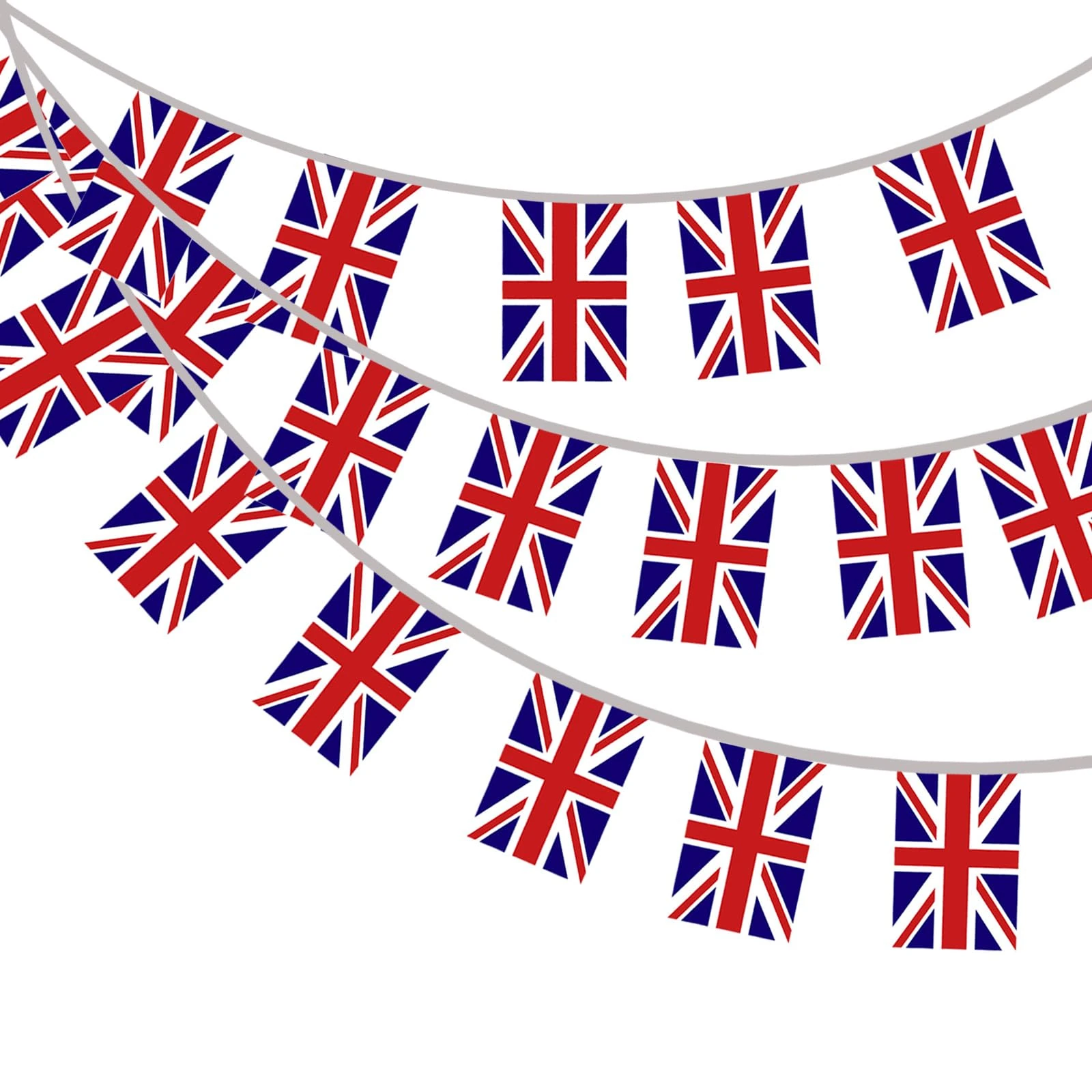 COSORO Union Jack Bunting with 30pcs British Flags,2025 VJ Day 80th Anniversary Decorations Flag,10m/32.8ft UK Great Britain Bunting Banner Flags for Sports Events Union Jack Royal Party Decorations