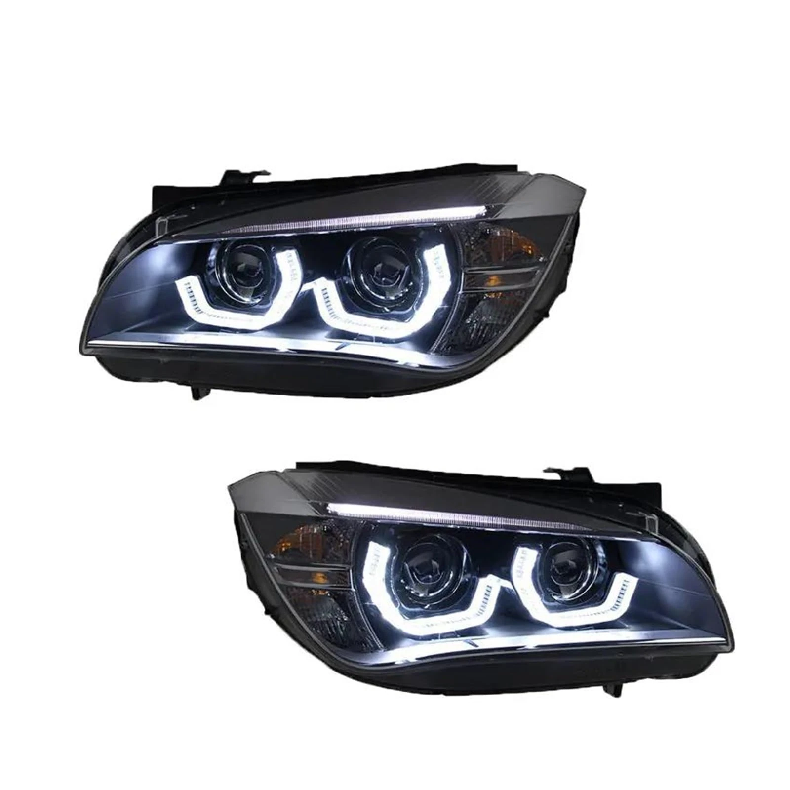 Car Front Lights For BMW For X1 E84 F49 2010-2015 LED Headlights DRL Turn Signal Angel Eye Projector Lens Auto Accessories 2PC Car Styling Head Lamp Headlamp Assembly(For original xenon)