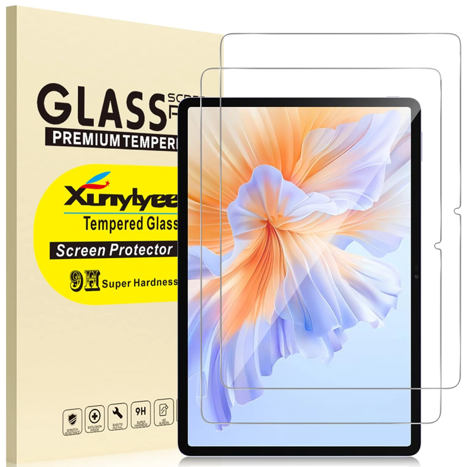 XunyLyee Screen Protector for HONOR Pad V9 11.5 Inch Tablet, 9H Hardness Tempered Glass Film, 2 Pack