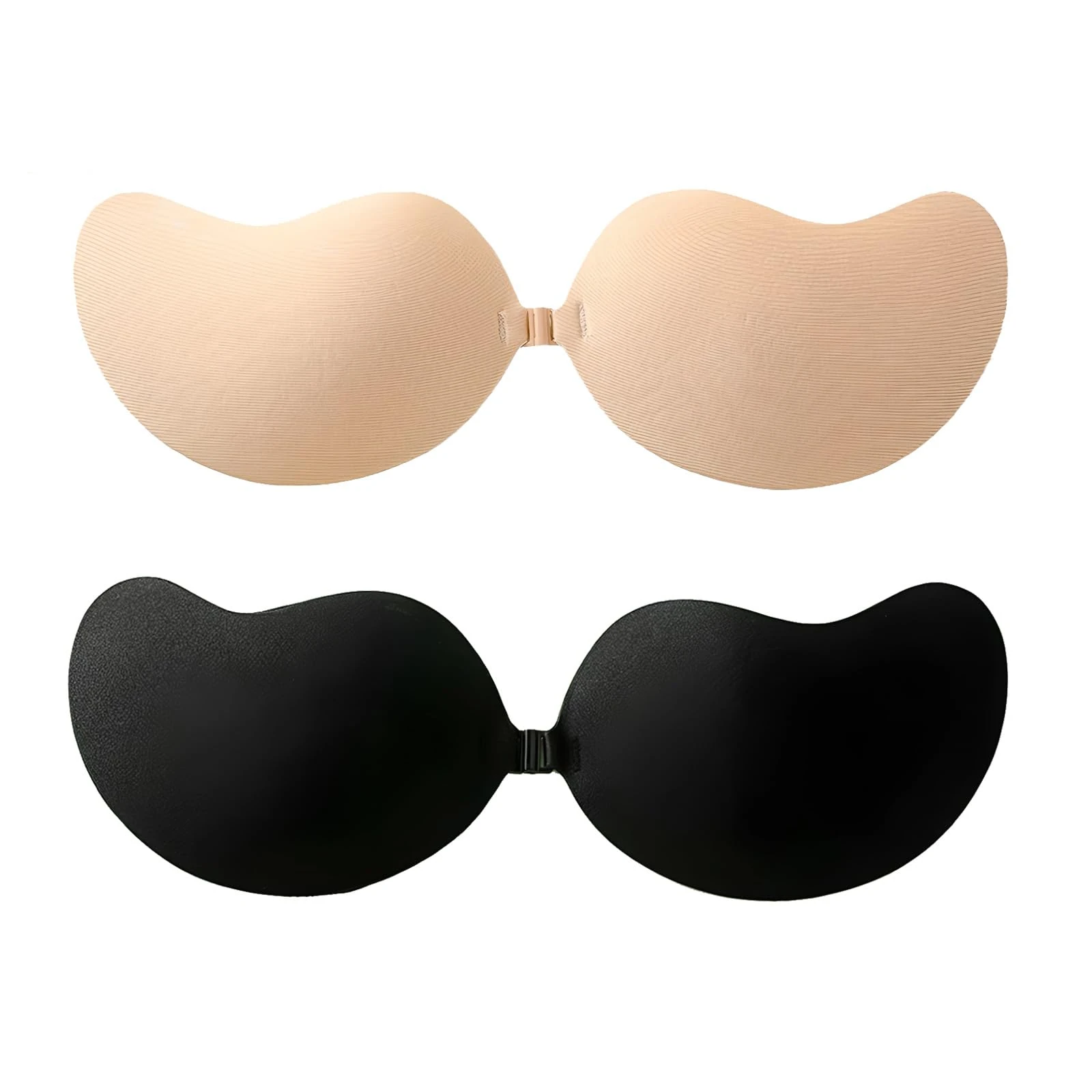 Ximinwzm 2 Pcs Sticky Bra, Strapless Push Up Bra, Invisible Bra for Low Cut Dress, Sticky Bras Push up, Women's Adhesive Bras Suitable for Weddings, Dinners, Parties and Daily Wear Black