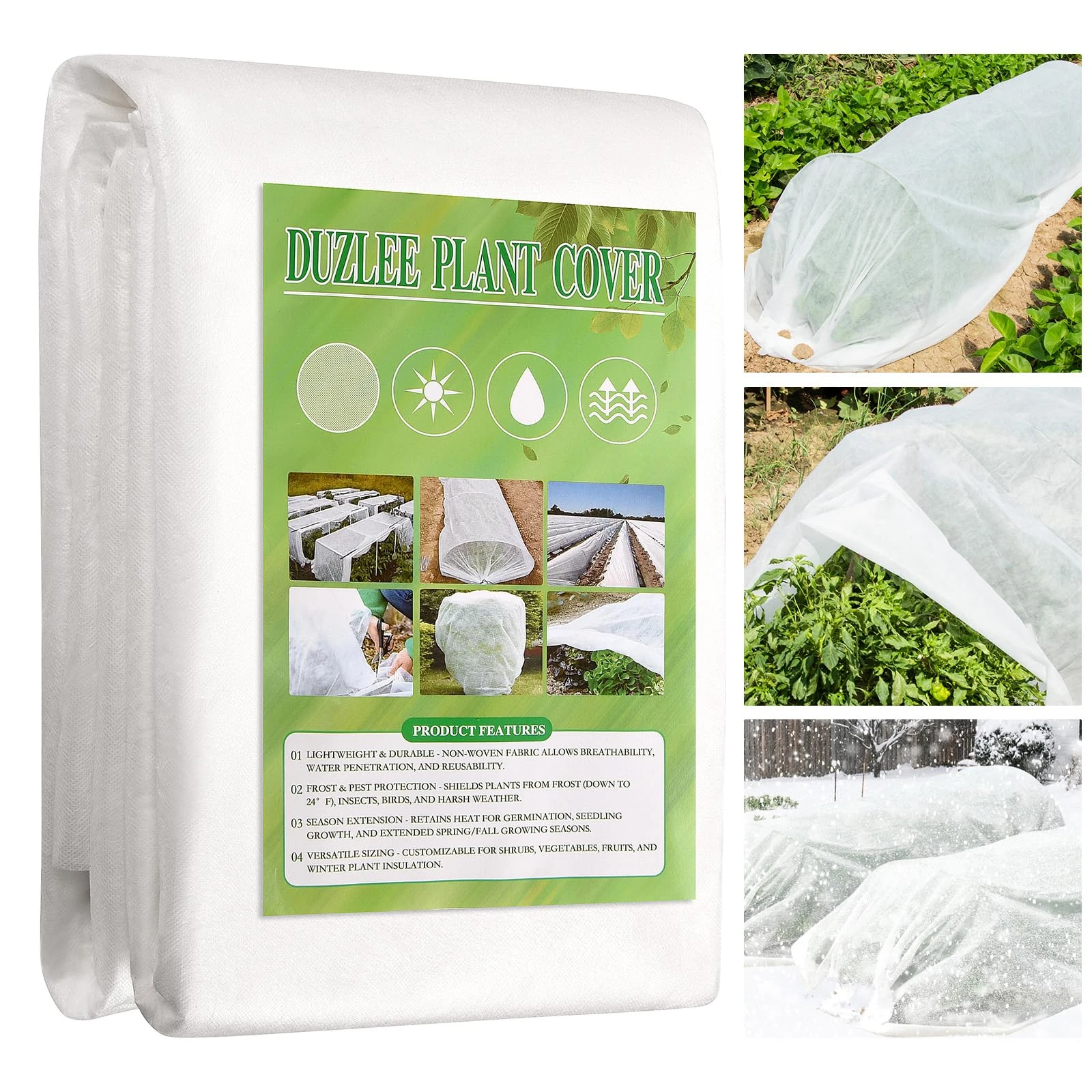Garden Fleece Frost Protection, 3mx6m Horticultural Fleece for Plants, Non-Woven Fabric Winter Plant Cover Blanket, Extra Large Anti-Freeze Cloth, Cold Weather Protection for Gardens (10×20ft/3x6m)