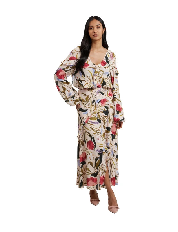 Ted Baker London MINASA-Frill Detail Long Sleeve Blou, PL-Pink