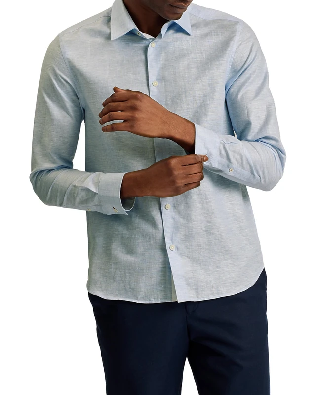 Ted Baker London romeos-ls Linen Shirt, pl-Blue