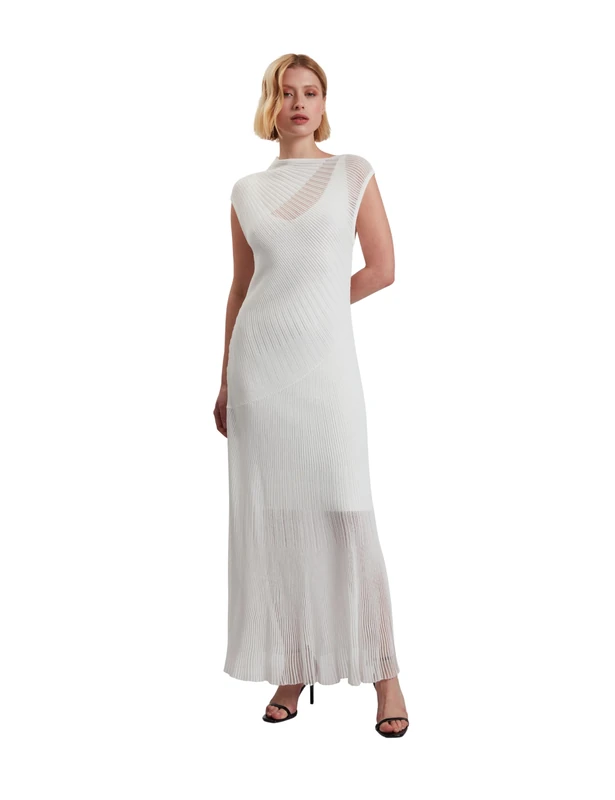 Ted Baker London CELYINA-Engineered Sheer Detail Knit, White