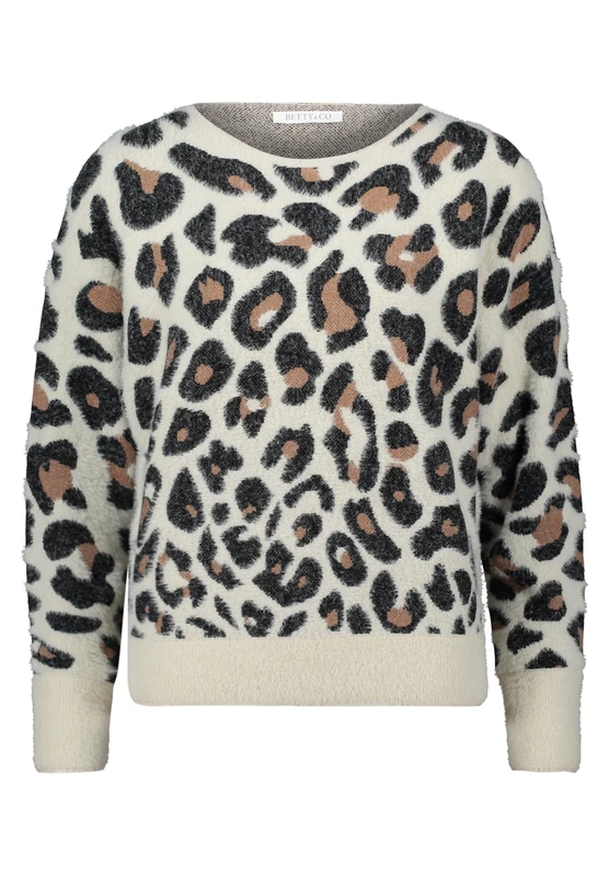 Betty & Co Strickpullover Kurz 1/1 Arm Pullover, White/Black, 44 for Women