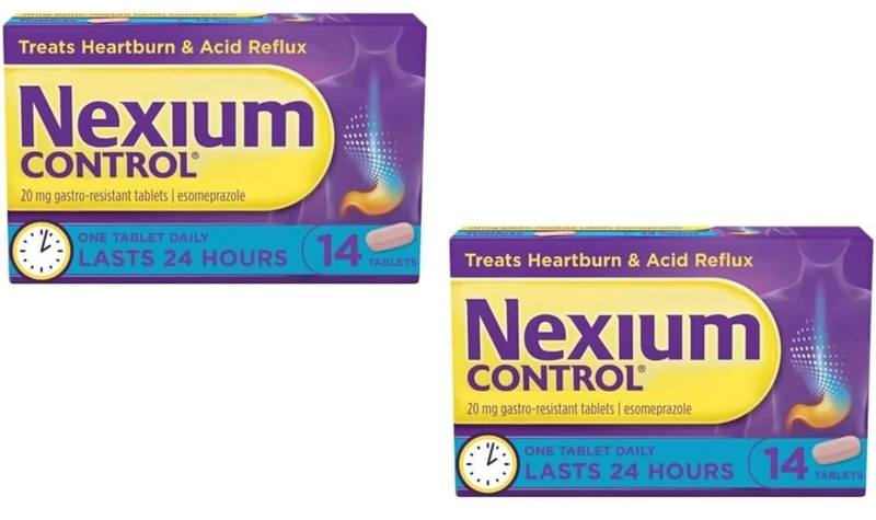 Nexiumm Control Heartburn and Acid Reflux Relief Tablets, 28 Count (14 x 2) 2 Packs of 14's