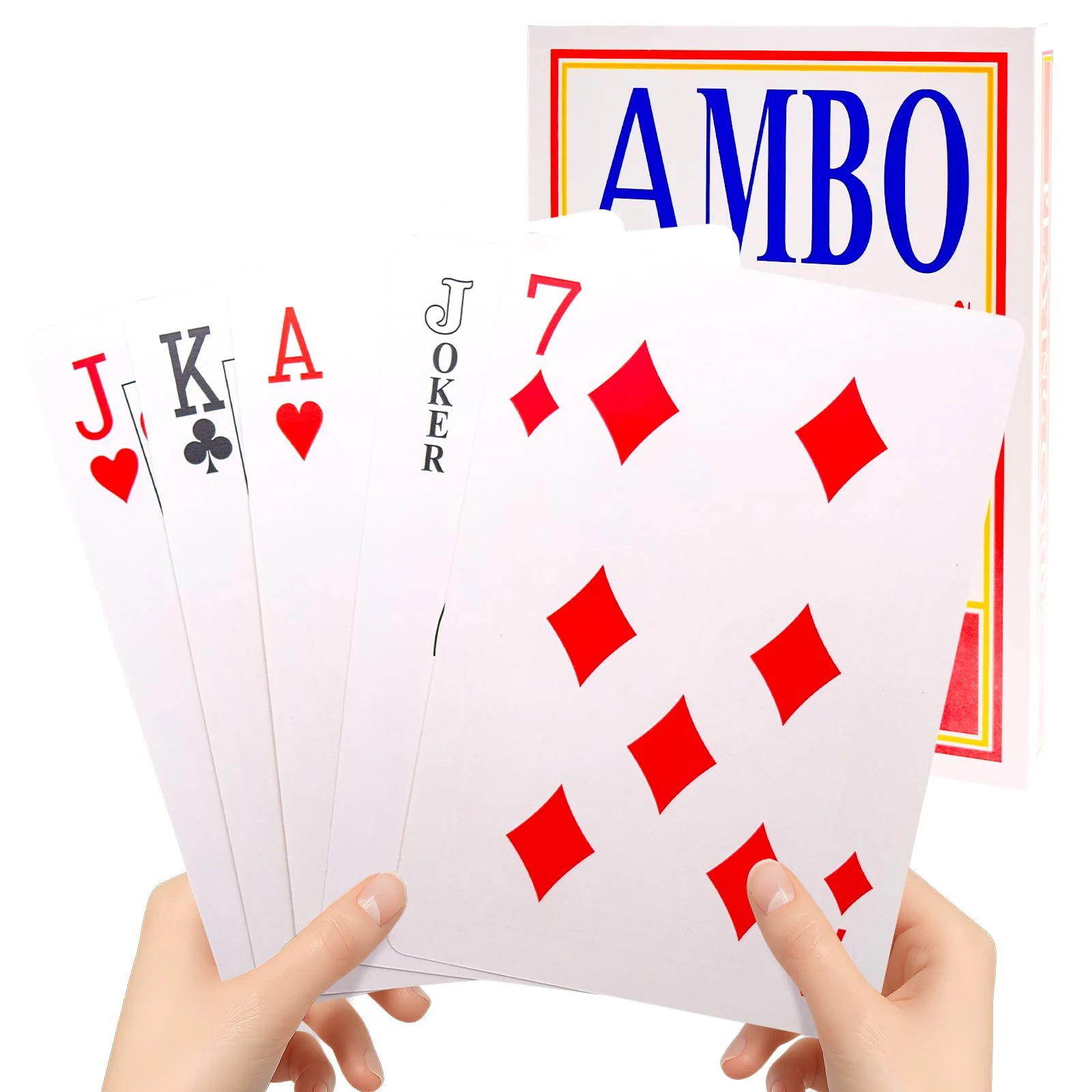 FORYNXHWIN Gigantic Playing Cards - Extra Large 24cm x 17cm, Full Set Easy to Read Deck for Family Game Night, Garden & Casino Party Decoration & Events