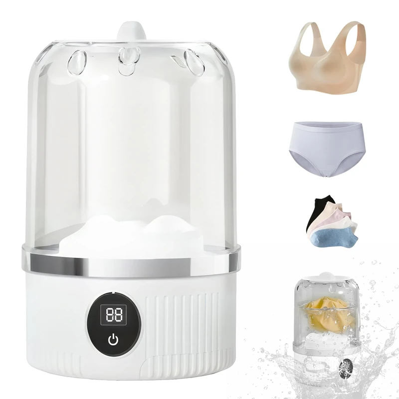 Portable Washing Machine, Underwear Washing Machine, Small Washing Machine, Mini Washing Machine, Rechargeable Cordless Washing Machine, Washing Cup for Bra, Underwear, Socks