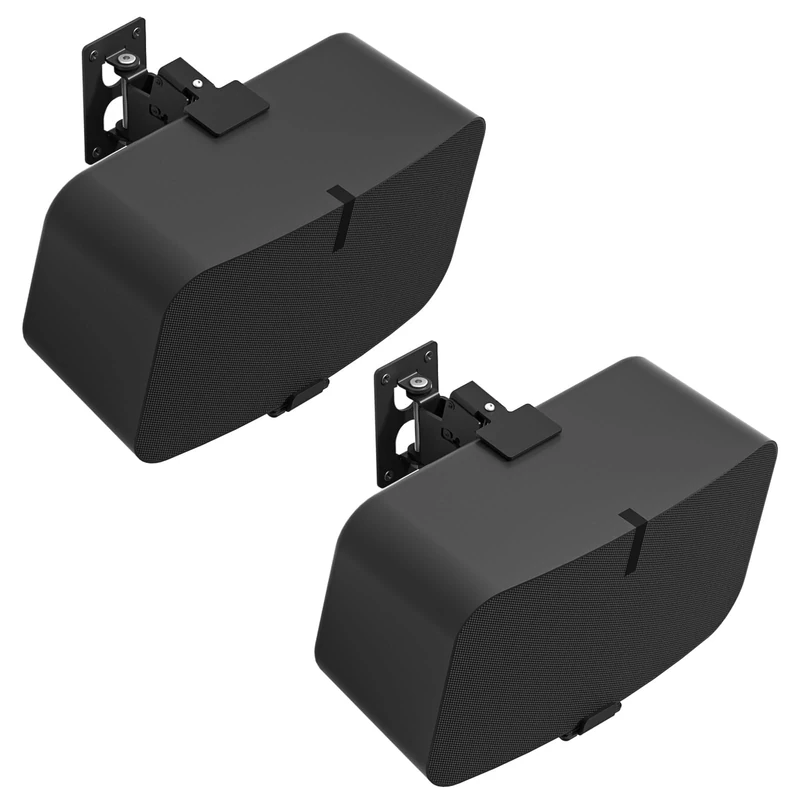 notiela Pair of Heavy Duty Speaker Wall Bracket for Sonos Five & Sonos Play 5 Wall Mount with Tilt & Swivel Adjustment for Sonos Play 5, Sonos Five Wall Mount Bracket, Black