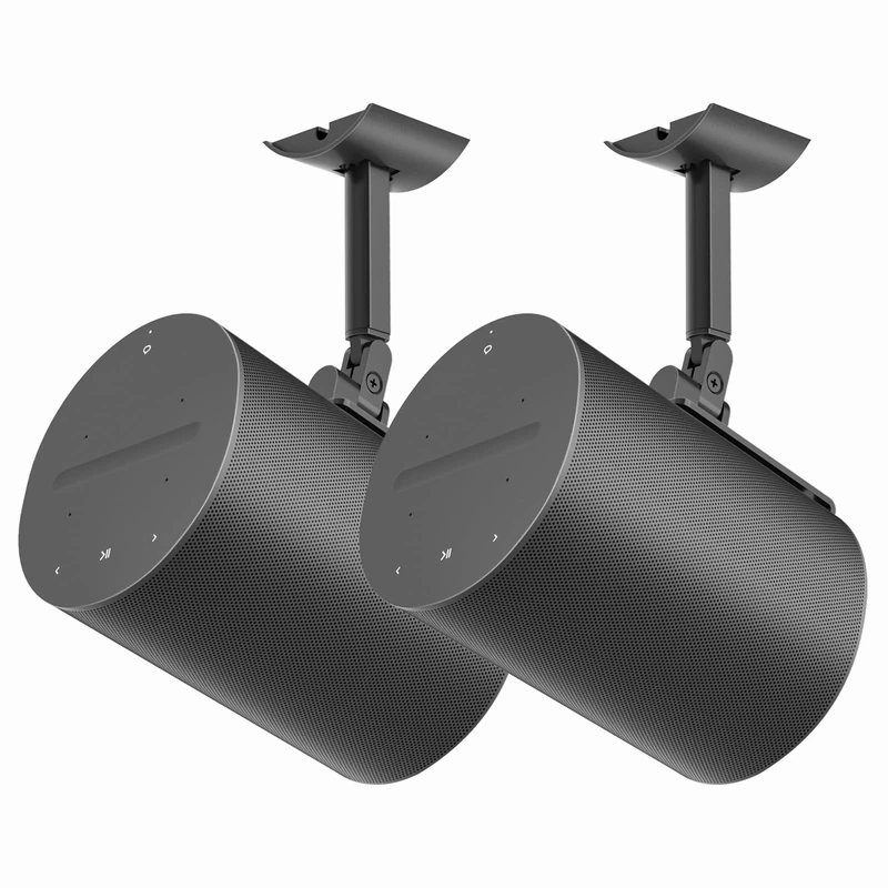 Pair of Speaker Wall Mounts for Sonos Era 100 Ceiling Mount or Tilt and Swivel Adjustable Bracket for Sonos Era 100 Wall Mount Black with Flexible Mounting Ways Ceiling Mount for Sonos Era 100