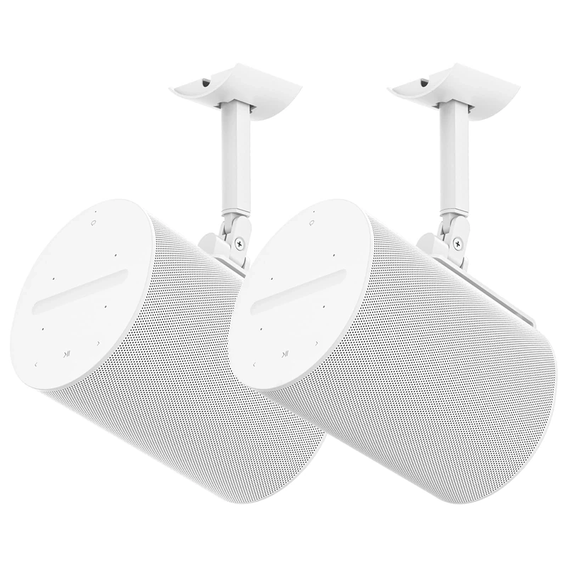 Pair of Speaker Wall Mounts for Sonos Era 100 Ceiling Mount or Tilt and Swivel Adjustable Bracket for Sonos Era 100 Wall Mount White with Flexible Mounting Ways Ceiling Mount for Sonos Era 100