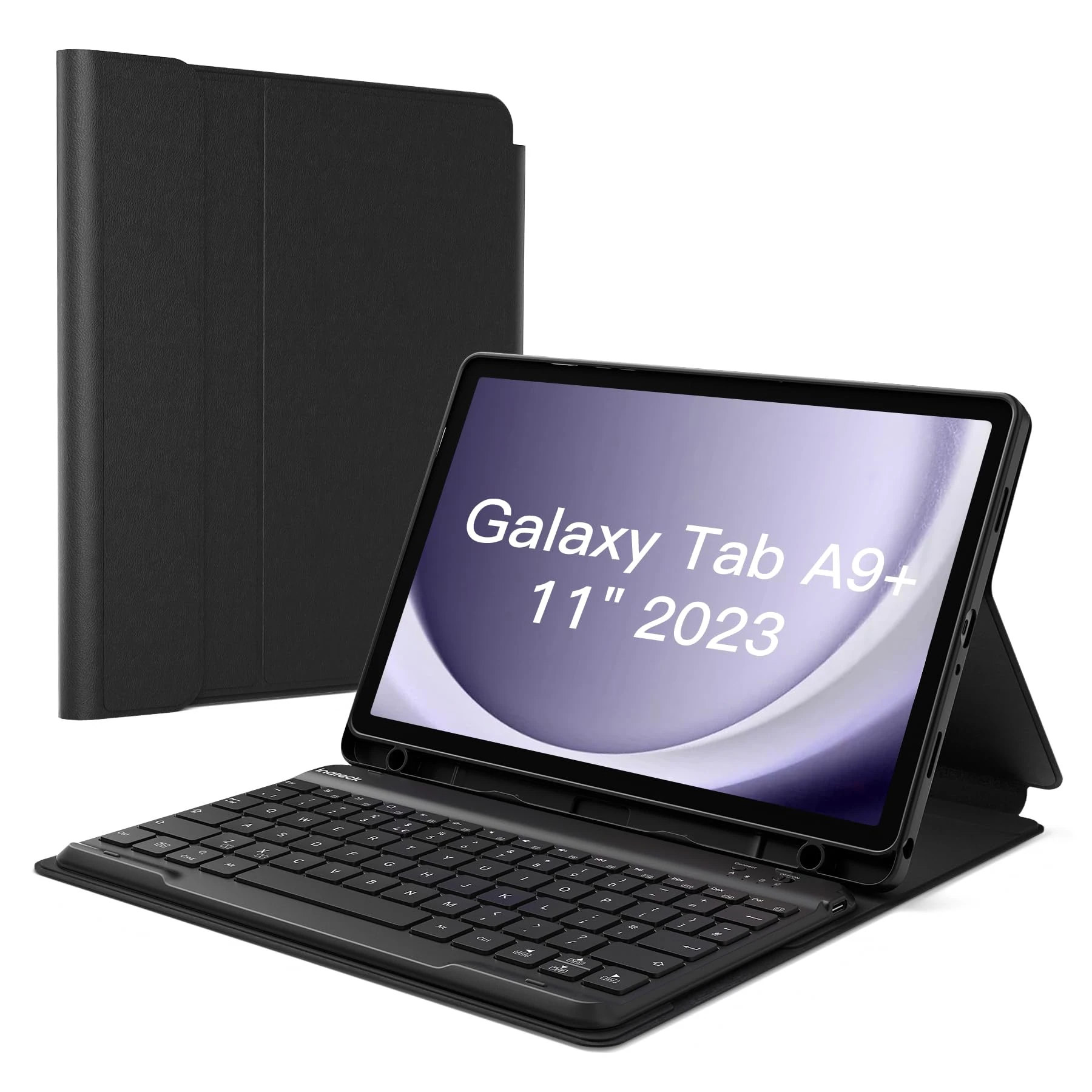 Inateck Case with Keyboard for Samsung Galaxy Tab A9+/A9 Plus 11-inch 2023 (SM-X210/X216/X218), Detachable Design, with Pencil Holder, N0028 Black