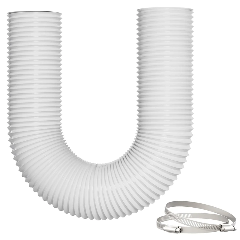 Yrichtra 100mm Flexible Ducting, 2.5m Aluminium PVC Ventilation Hose Pipe, 4 Inch Ducting Tumble Dryer Vent Hose for Extractor Fan, Cooker Hood, Hydroponics,Tumble Dryer, White