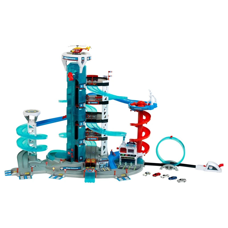 Theo Klein 2852 Bosch Car Service - Mega Universe I Garage with light & sound, lift, loop & lane change exit I Incl. vehicles I For children from 3 years