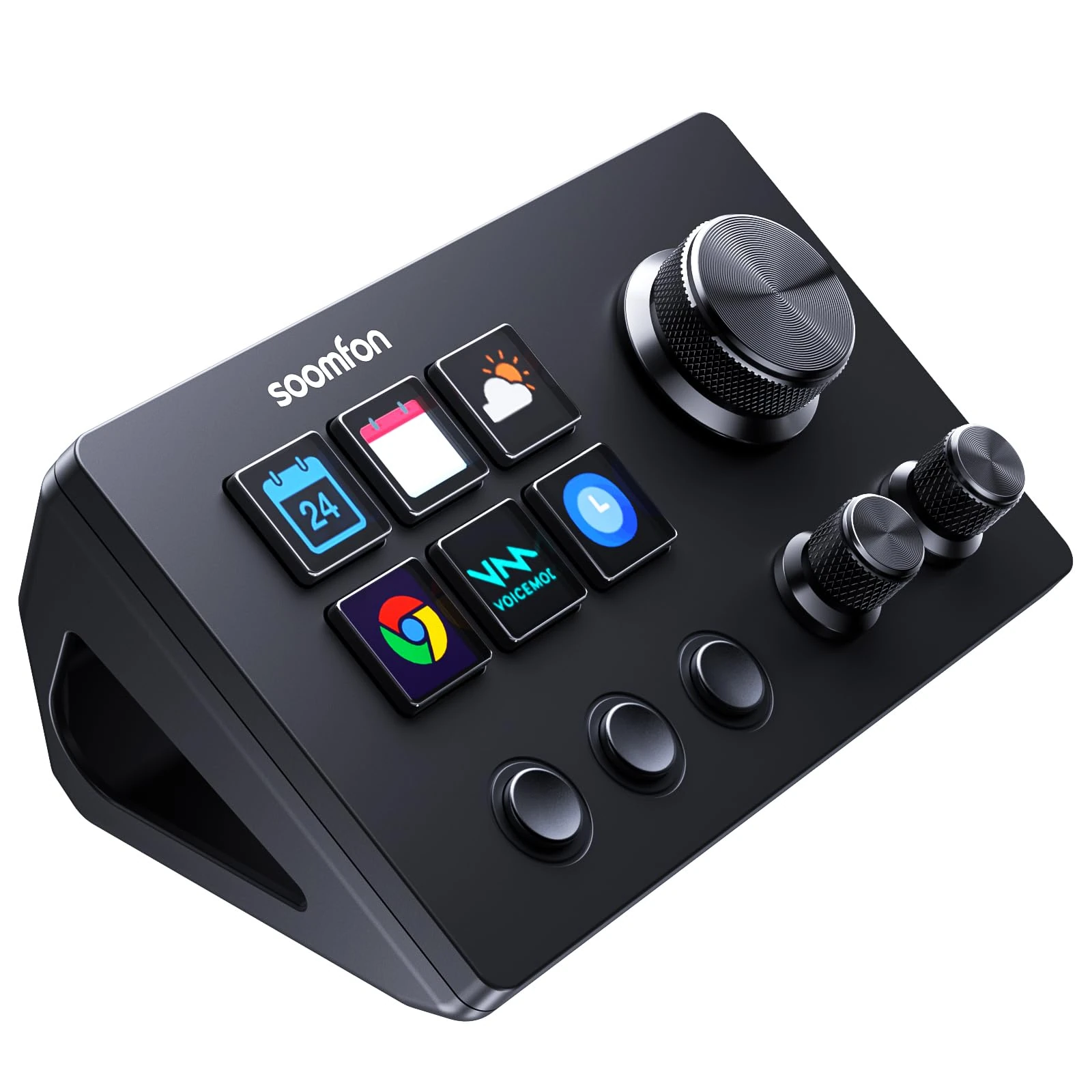 SOOMFON Stream Controller SE Deck with 6 Macro Keys and Dashboard, Customizable LCD Buttons Support Trigger Actions in OBS, Twitch, YouTube for Content Creators Streaming, Compatible with PC and Mac