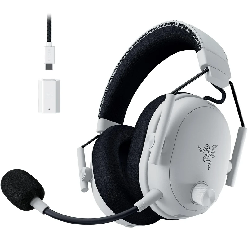 Razer BlackShark V3 Pro - Wireless ANC Esports Headset - Active Noise Cancellation - Drivers 50mm - Detachable HyperClear Mic - Wireless HyperSpeed 2,4 GHz & Bluetooth - FPS - PC/Mac | White