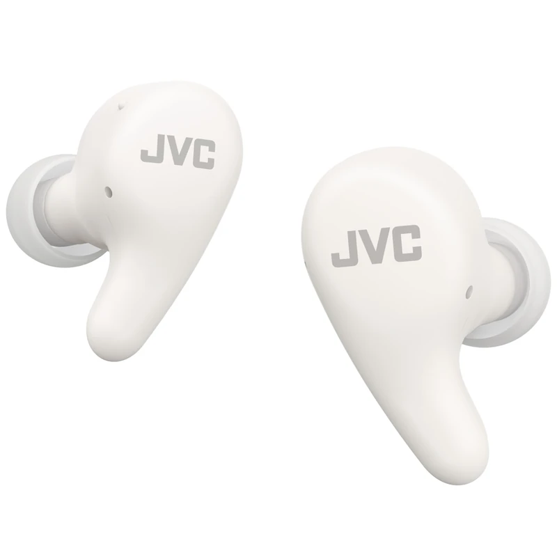 JVC HA-A23T-W Gumy Premium Wireless Earphones with Noise Cancellation, Bluetooth 5.4, Ambient Sound Mode, 26 Hours Battery Life, Translucent Charging Case, USB-C, White