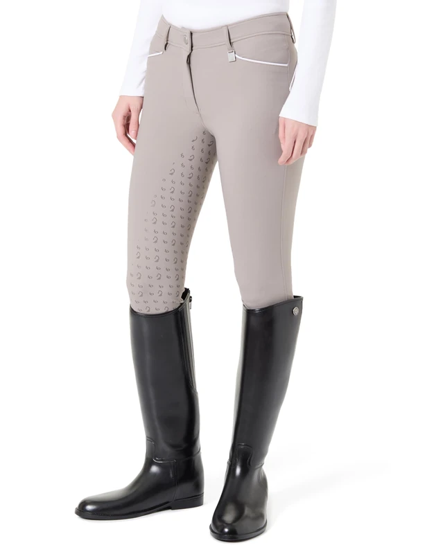 HKM Women's Livigno Sportive sili. Full II Riding Breeches, White, 34