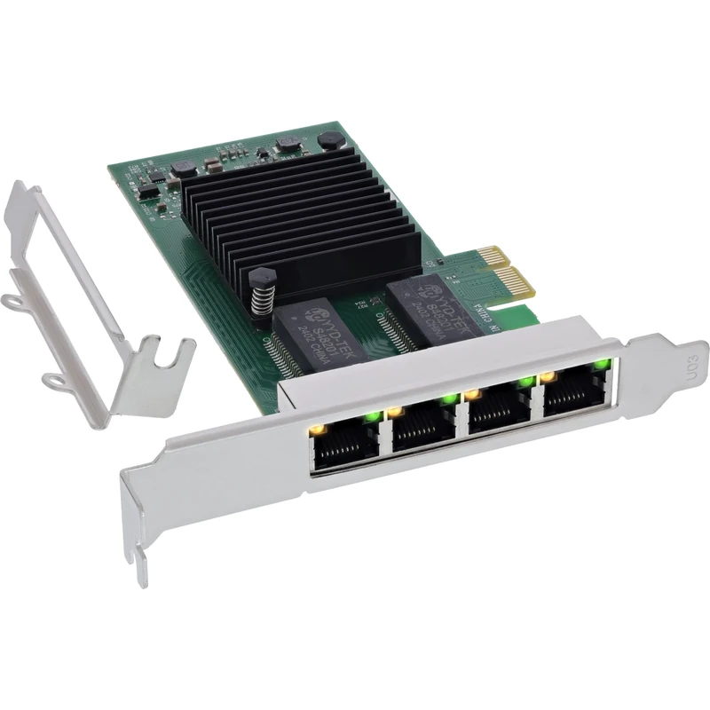 InLine® Quad Gigabit Network Card, 4X RJ45 1Gb/s, PCIe x1, 51127D