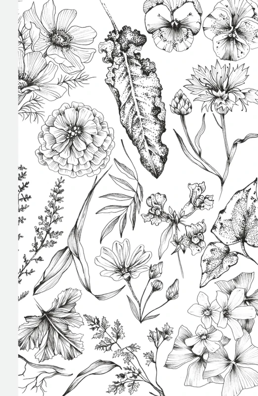Composition Book: Botanical | hardcover | sketch/unruled/plain/blank | cover art | art lover | fine art book: 5.5"×8.5" - 14x22 cm - 100 pages - artwork by anita rossi