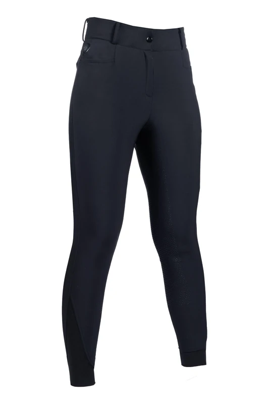 HKM Women's Keep Warm Style Silicone Full seat Heating Riding Breeches, Grey, 34