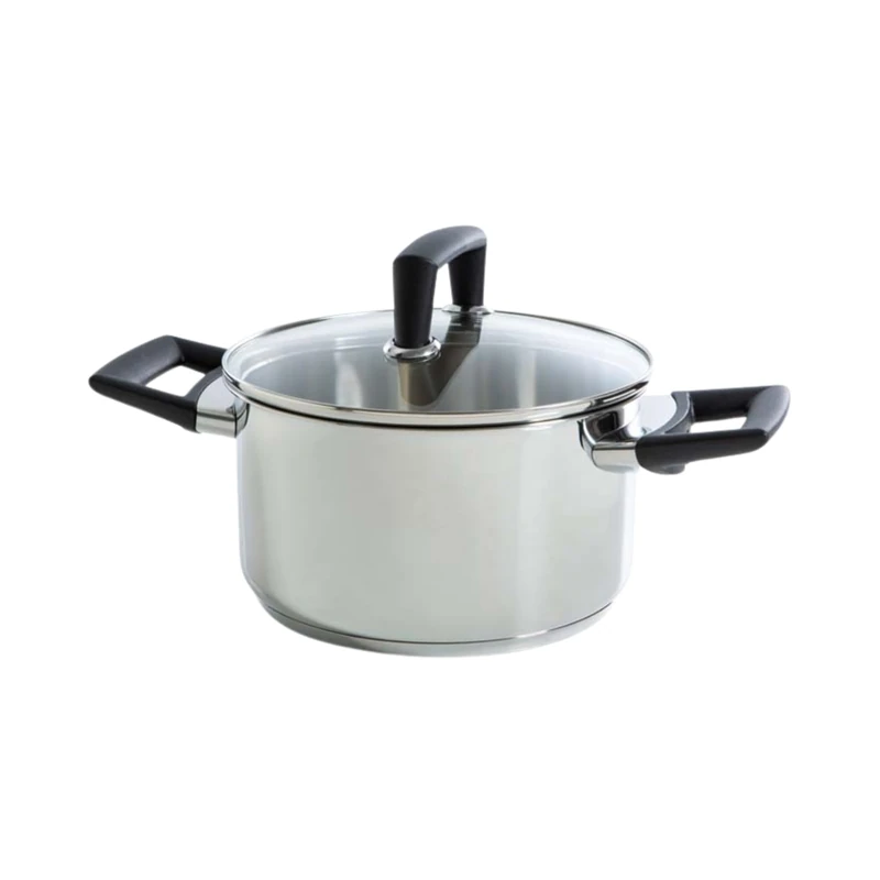 BK Blue Label Cool Stainless Steel Casserole 18 cm, Stay Cool Handle, Suitable for Induction Cookers, Oven-Safe, Dishwasher Safe, Silver