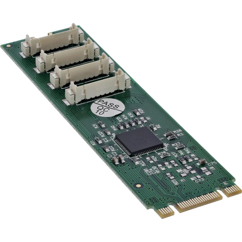 InLine Interface Card M.2 to 4X Serial 9-Pin Connector with Low Profile Bracket 76660W - Image 1