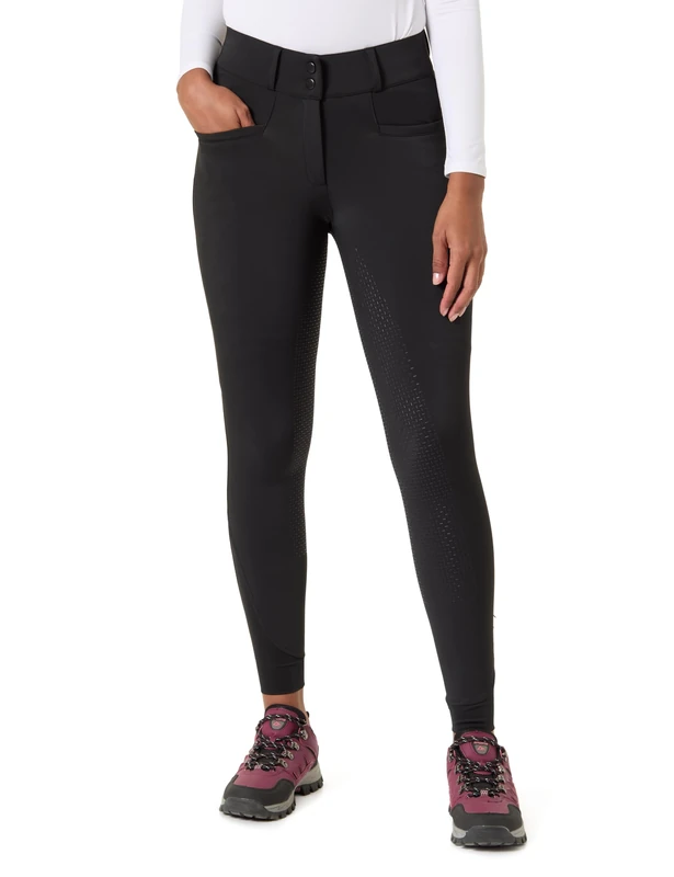 HKM Women's Heating Keep Warm (no Battery) Heating Riding Breeches, Black, 30