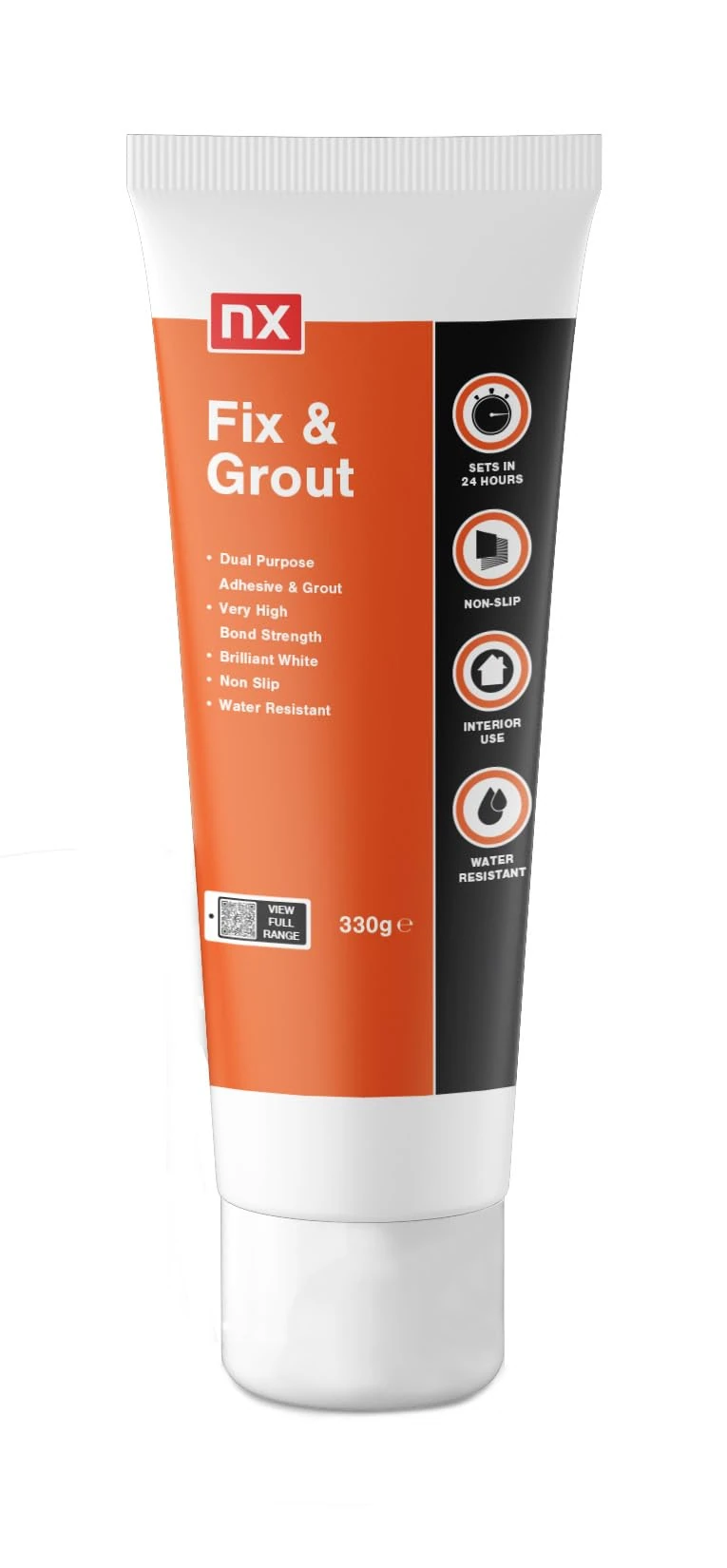 NX Dual Purpose Fix & Grout Ready mixed Brilliant white Wall tile Adhesive & grout 0.33kg