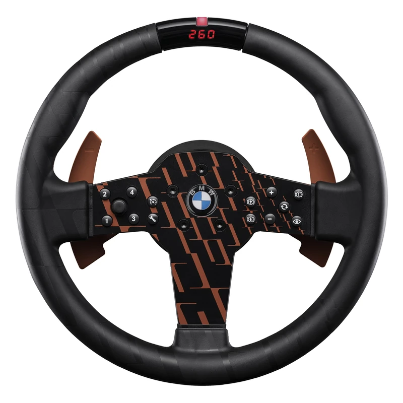 FANATEC Sim Racing CSL Steering Wheel BMW – Rubberised Grip, LED Display, RevStripe, Metal Shifter Paddles – PC, PS5, PS4 - Image 1