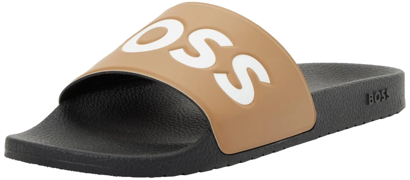 BOSS Men's Aryeh NPVLG 10251721 01 Slide Sandals, Beige, 7 UK