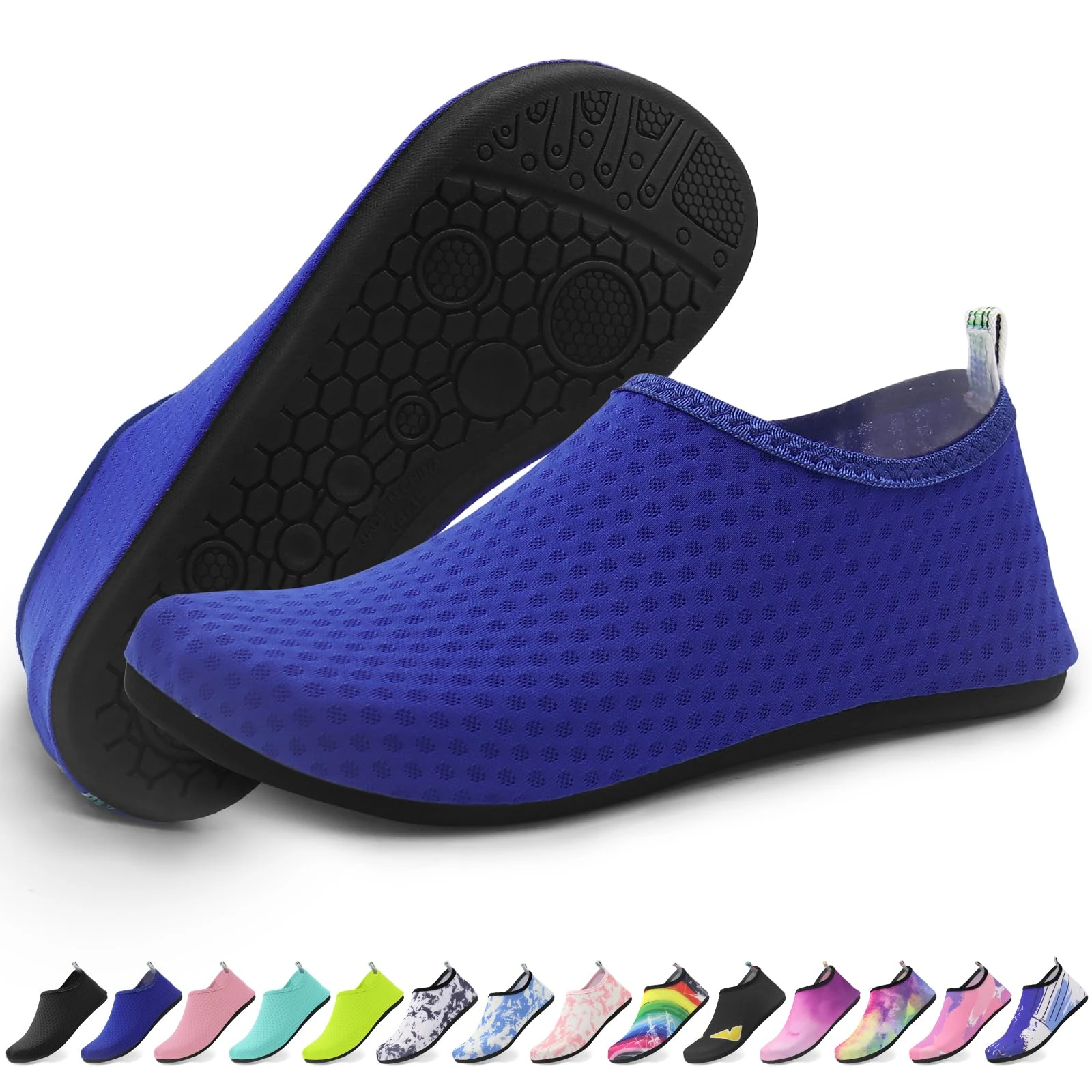 Quick-Dry Water Shoes for Men & Women – Lightweight Beach Shoes with Anti-Slip Sole | Ideal for Swimming, Surfing & Outdoor Sports | Navy Blue-38-39