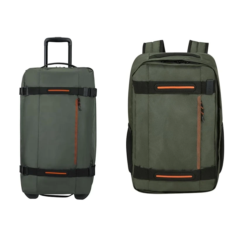 American Tourister Urban Track & Take2Cabin - Travel Bag with 2 Wheels, 68 cm, 84 L & Ryanair Cabin Bag, 25 x 20 x 40 cm, 24.5 L - Urban Track Complete Set - Dark Khaki