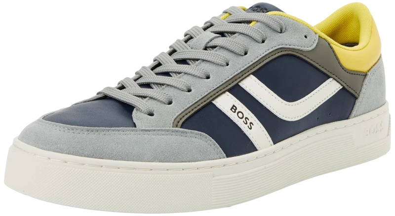 BOSS Rhys_Tenn_PUMI 10249963 01 Men's Tennis Trainers, Gray, 8 UK