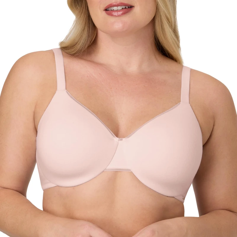 Bali T-Shirt, Cotton Collection Underwire Bra for Women, Full Coverage, Moisture-Wicking, Light Buff, 34DD