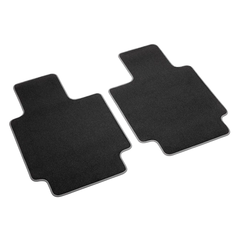 Volkswagen Premium Textile Mats, Velour, 2 Row Seats, Black and Grey, Compatible with VW ID.Buzz from 2023, 6 Seater Long Wheelbase
