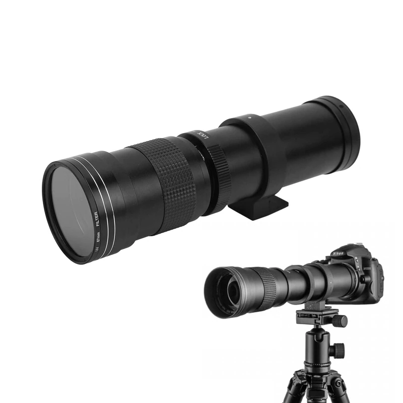 SustVita Manual Zoom Lens for Pentax, 420-800mm F / 8.3-16 Super Telephoto Lens, Aluminum Alloy Body, T2 Mount Compatible, Nice for Sports Events