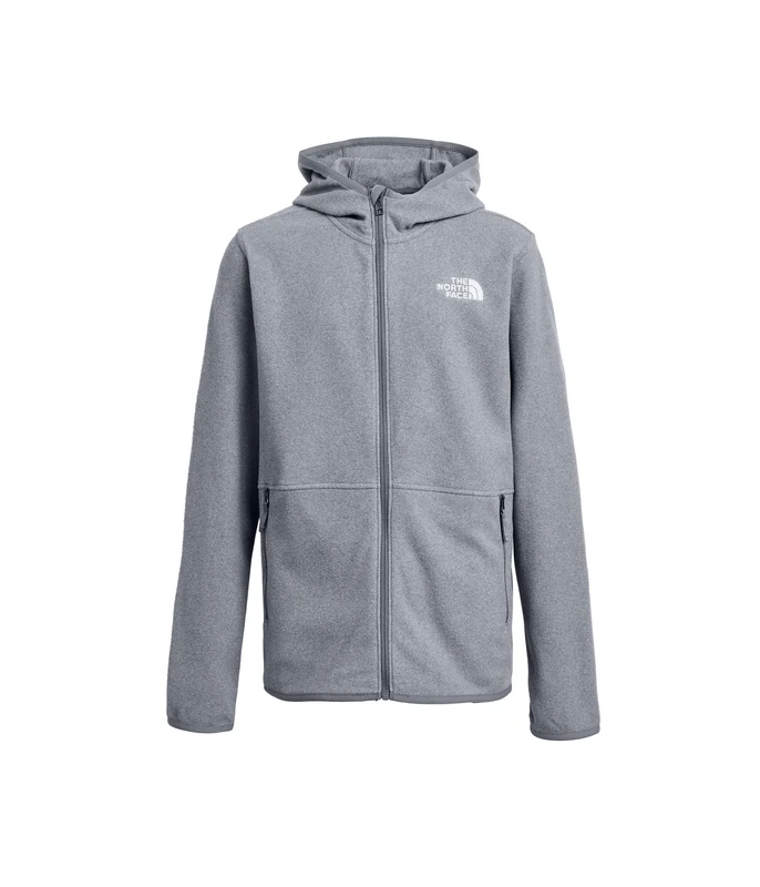 The North Face Kids Glacier Fz Hoodie Jacket, Tnf Mid Grey Heather, 14/16 Years