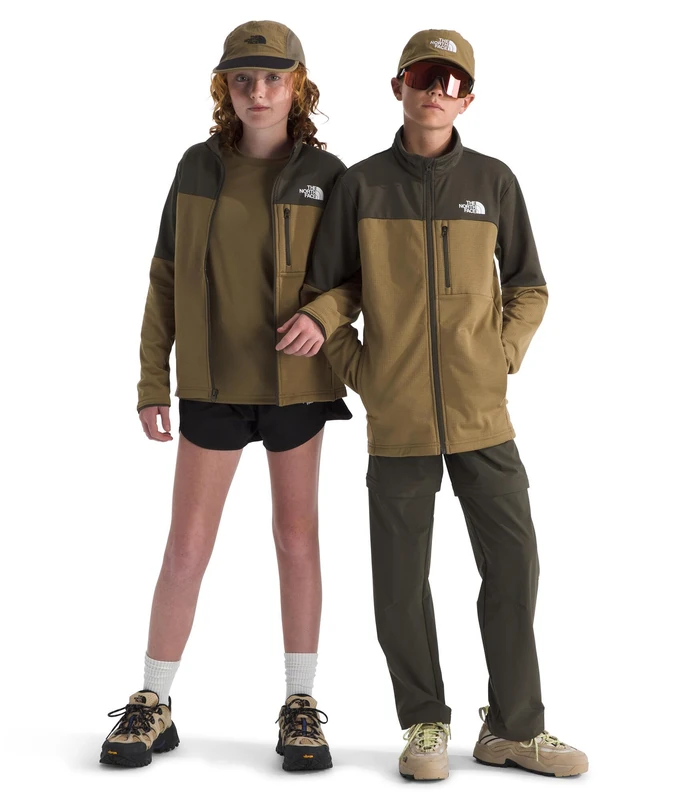 The North Face Kids Hike Midlayer Fz Jacket, New Taupe Green/Cedar, 14/16 Years
