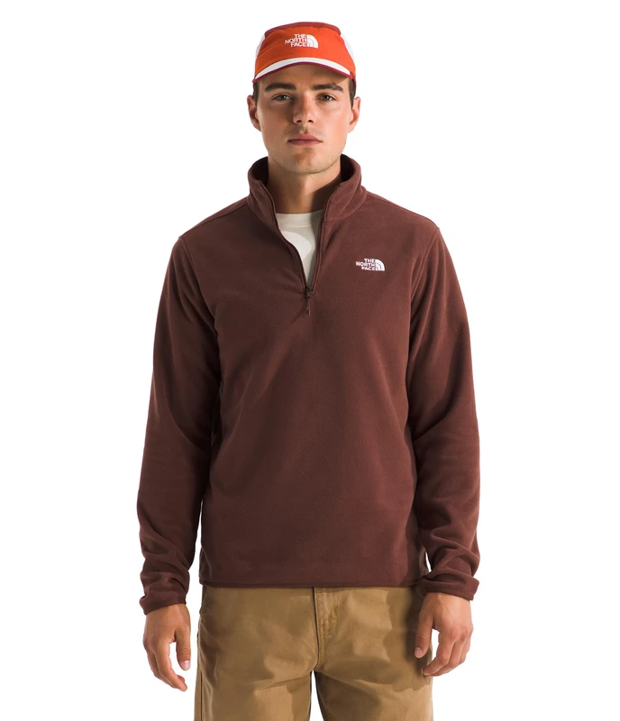 The North Face Men's Glacier Fleece 1/4 Zip Sweatshirt, Ember Soil, S