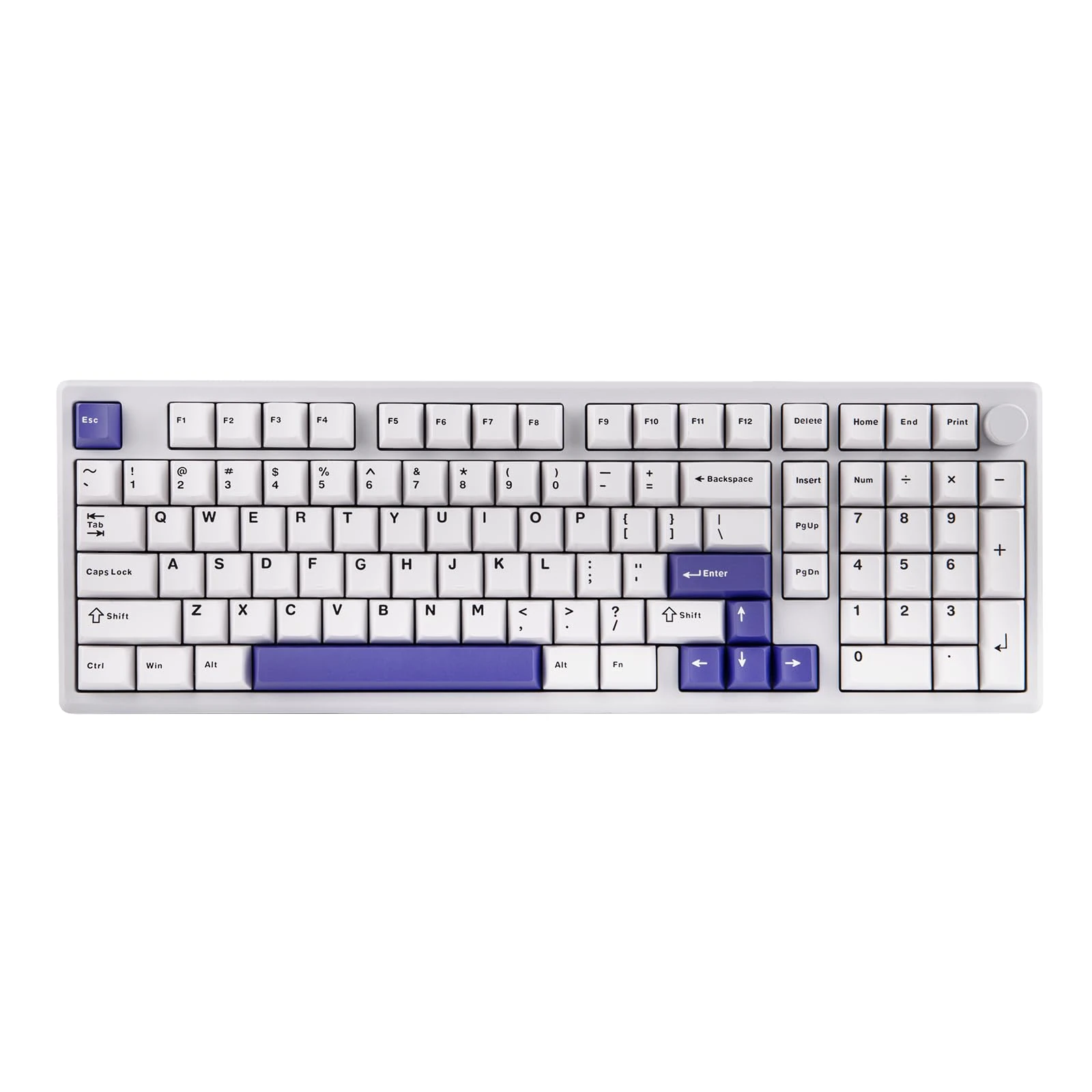 EPOMAKER Galaxy100 QMK/VIA Gaming Keyboard with 8000mAh battery, 1800 Aluminum Mechanical Keyboard with Numpad, USB-C/BT5.0/2.4Ghz Wireless, Hot Swappable (White, Wisteria Linear Switch)