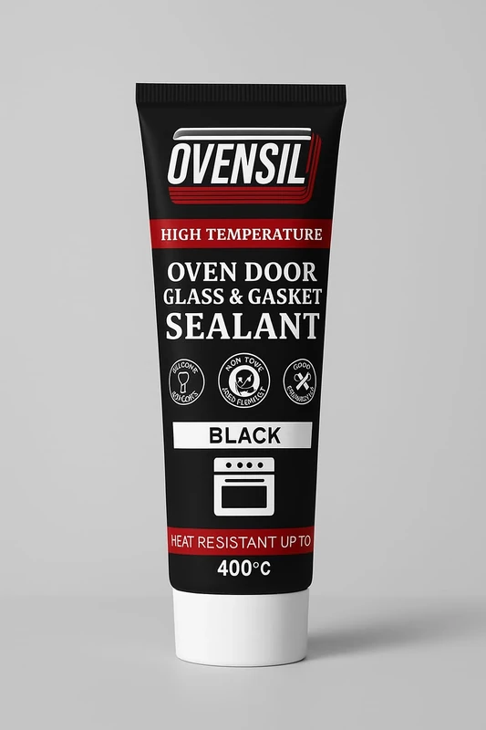 High-Temperature Silicone Sealant – Black Oven Door Repair Adhesive – Heat Resistant up to 400°C (40g)