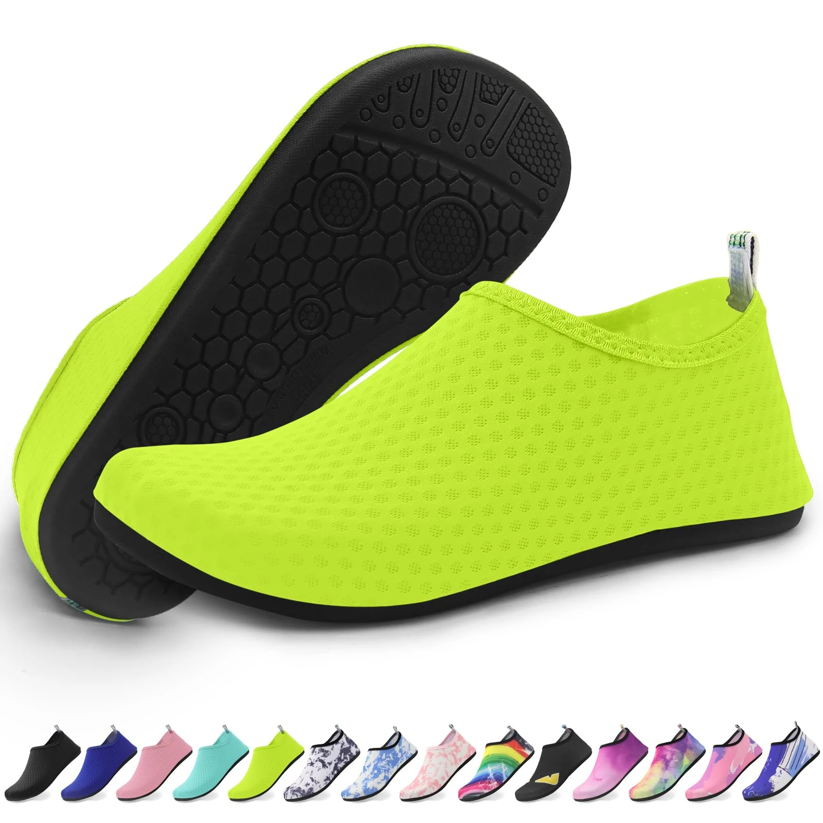 Quick-Dry Water Shoes for Men & Women – Lightweight Beach Shoes with Anti-Slip Sole | Ideal for Swimming, Surfing & Outdoor Sports | Green-38-39