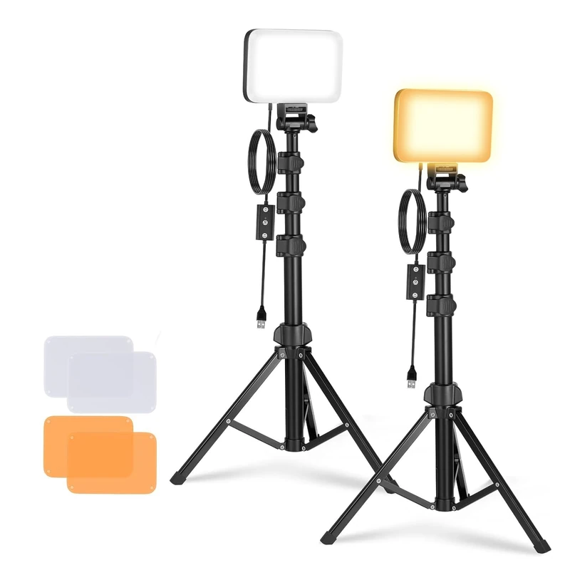 NEEWER BASICS BP66 2 Pack LED Video Light Panel Lighting Kit, Bi Color