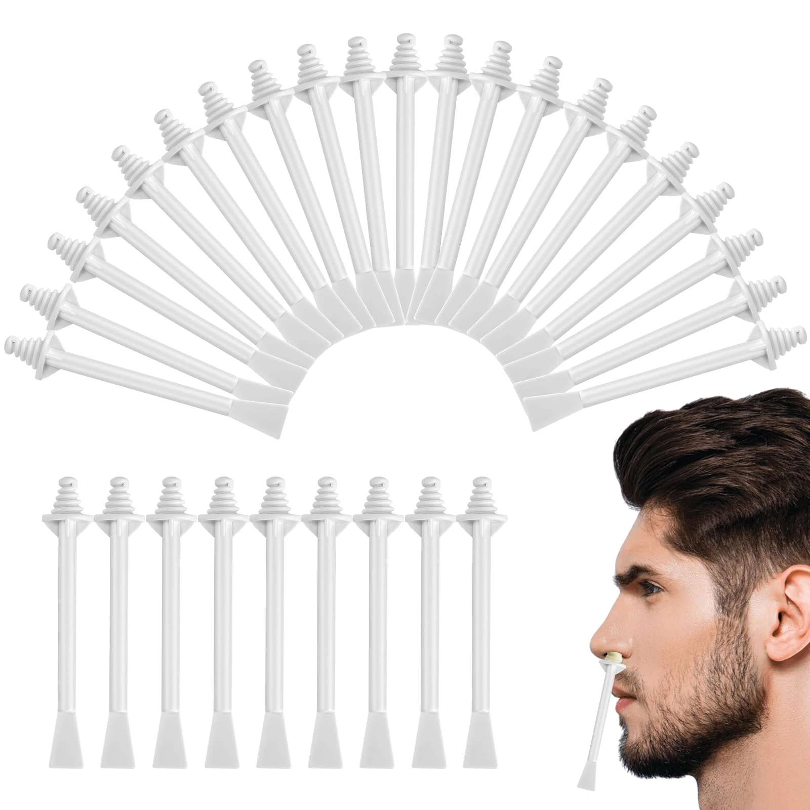 MOXYOY Nose Wax Sticks, 40Pcs Nasal Wax Spatulas Strips, Wax Applicator Sticks for Men and Women, Dual-End Nose Waxing Strips Plastic for Eyebrow, Ear Hair Cleaning