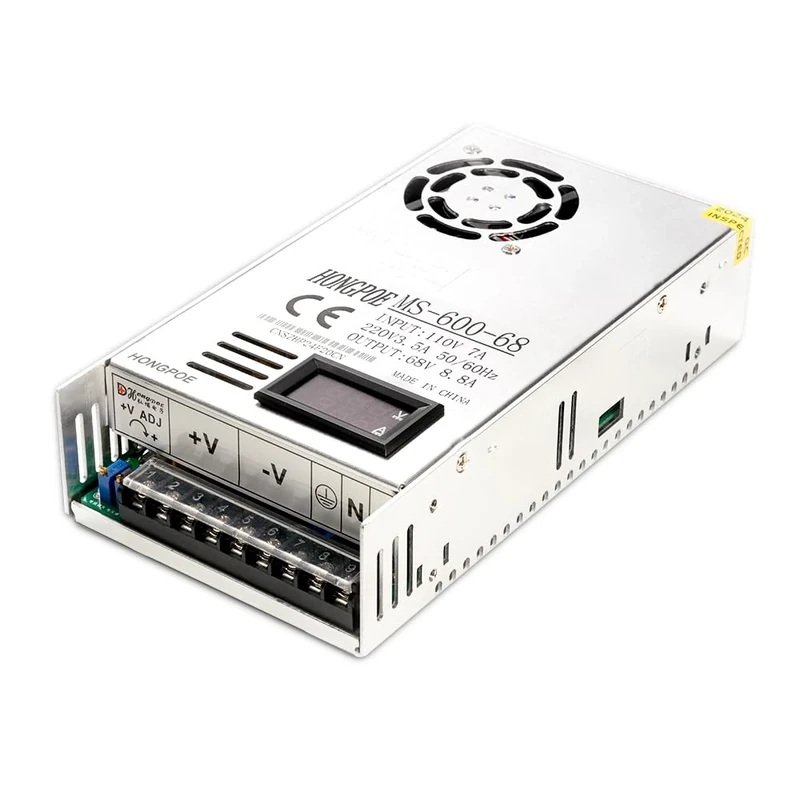 600W 0-68V DC Switching Power Supply, Industrial Transformer PSU AC to DC 0-68V Adapter Converter for LED Light Strip CCTV Camera Radio Audio Amplifier CNC 3D Printer (MS-600V68V8.5A)