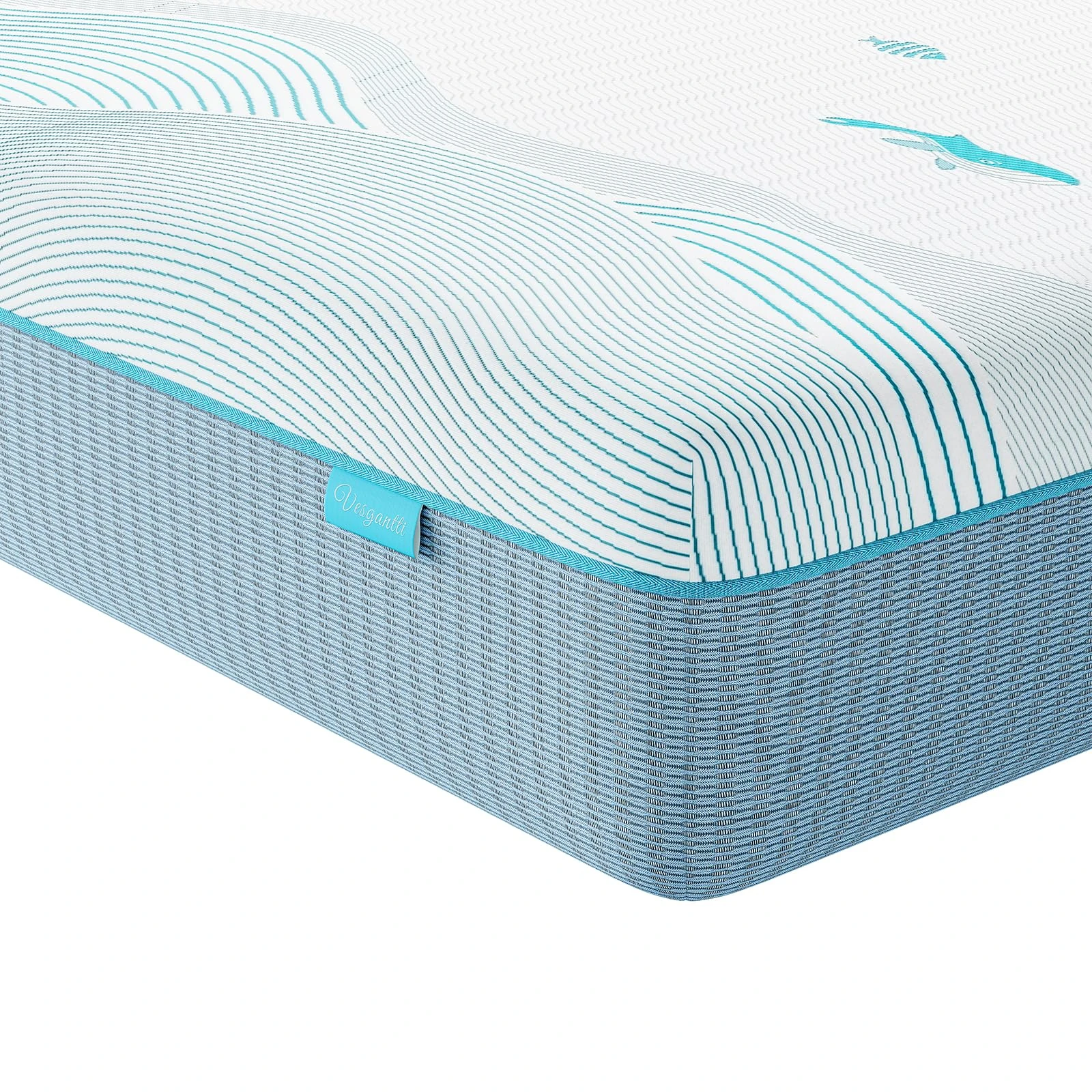Vesgantti Single Mattress, 18CM Ocean-Inspired Single Memory Foam Mattress with Cooling Gel Foam and Breathable Mesh - Medium Firm, 90x190x18cm