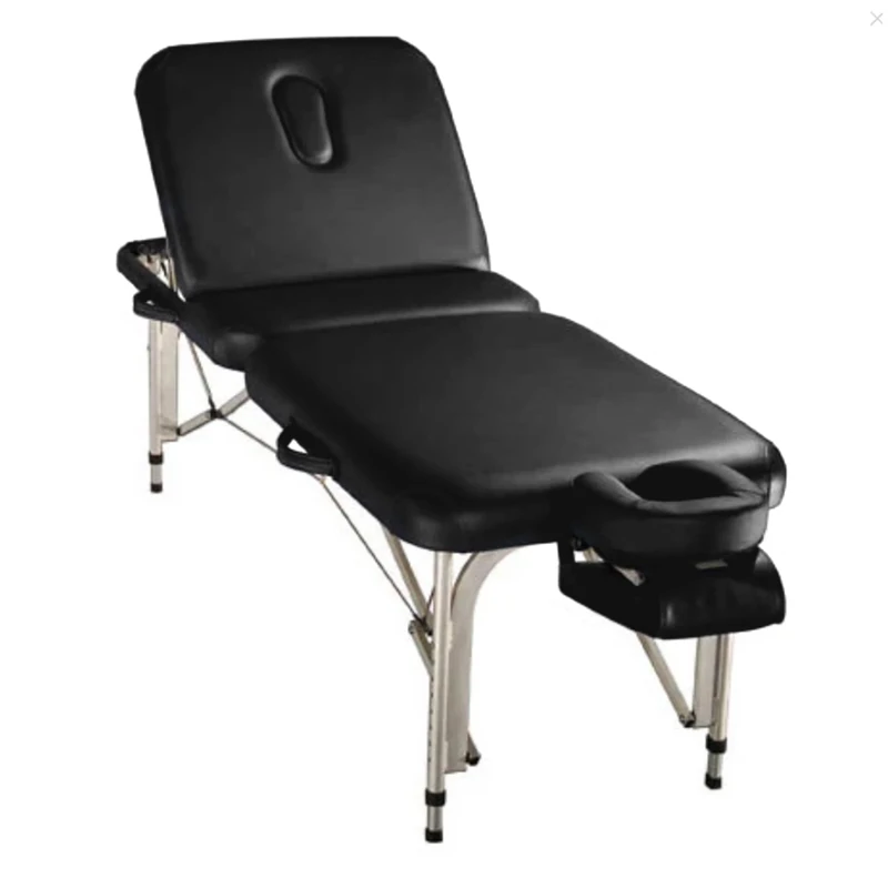 Master Massage LiteMaster light weight Aluminum Portable Massage Table With Breath-hole, 3 section table, weight only 14.5 kg!, Black