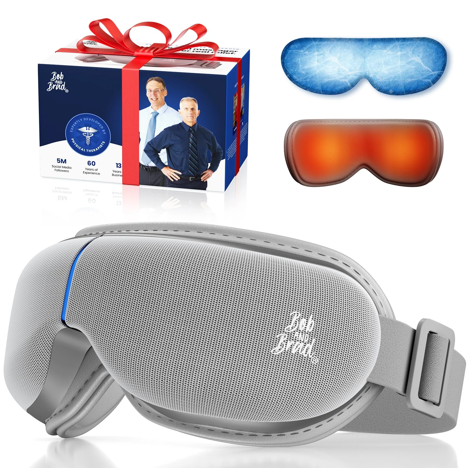 BOB AND BRAD Eye Massager with Heat and Cooling, EyeOasis 3 Elite Electric Eye Mask for Migraines, Heated Eye Mask for Dry Eyes Strain Relief Improve Sleep, Birthday Christmas Gifts for Women Men Mom